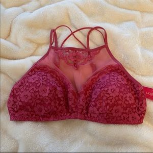 Brand New! Xhiliration High Neck Lace Bralette